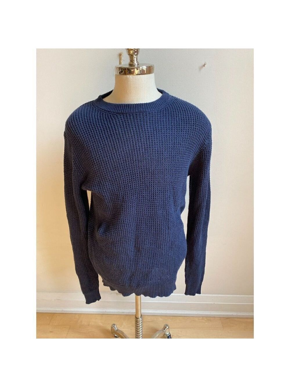 RDI BNWOT waffle knit blue pullover sweater sz Medium